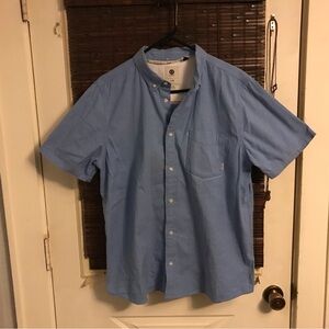 Element Brand Mason Casual Button Down Shirt Mens L Blue Short Sleeve